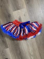 Red, White Blue Stars Tutu Skirt Fourth of July, Independence Day girl 3M-18M