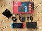 Nintendo Switch, Neon Blue And Red, Boxed With Accessories And 128Gb SD Card