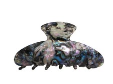 Long blue purple glitter abalone sea shell effect hair claw clamp clip