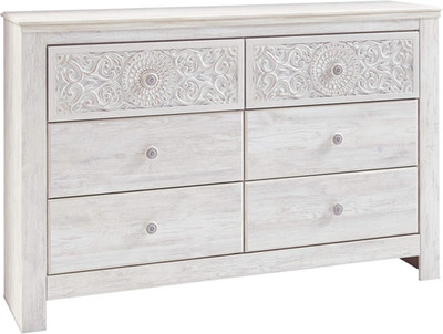 Paxberry Boho 6 Drawer Dresser, Smooth-Gliding Faux Laminate Lined Drawers, Wood