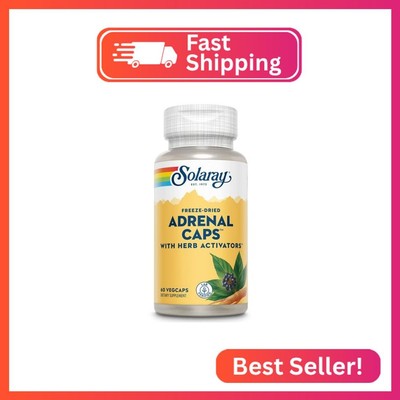 SOLARAY Adrenal Caps, Freeze-Dried - Wellness Support Adrenal Cocktail with Herb