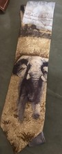 Vtg. Endangered Species 1995 "Elephant Charge" 100% Silk Tie Necktie Made In USA
