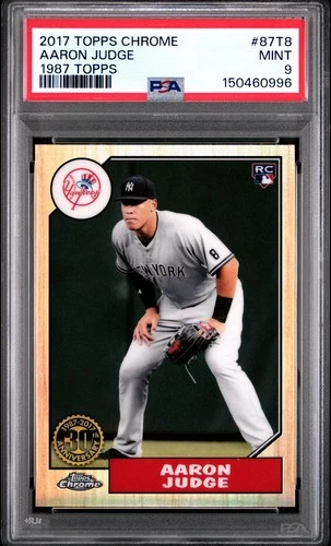 2017 Topps Chrome Aaron Judge #87T8 1987 Topps Rookie Card PSA 9 MINT