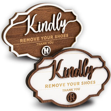 Kindly Remove Your Shoes Sign - 2 Pack Please Take Your Shoes Off Signs For Fron