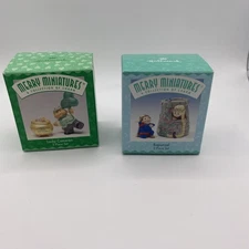 Lot 2 Hallmark Merry Miniatures EMPTY Boxes Lucky Cameron 1996 & Rapunzel 1998