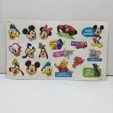 Vintage Disney Sticker Sheet Mickey Minnie Donald Goofy Pluto Dumbo Nemo Remi
