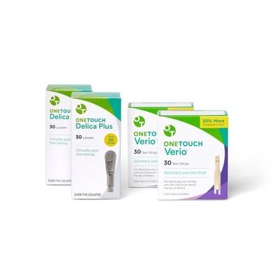 OneTouch Delica Plus Lancets & Verio Test 120 Piece Assortment