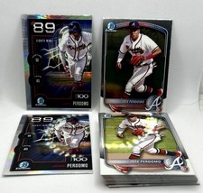 2025 Bowman Chrome Jose Perdomo 17 Card Lot Base Chrome & Top 100 Atlanta Braves