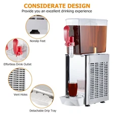 Commercial Beverage Dispenser 2.64Gal Cold Drink Machine for Juices Tea Iced Bev