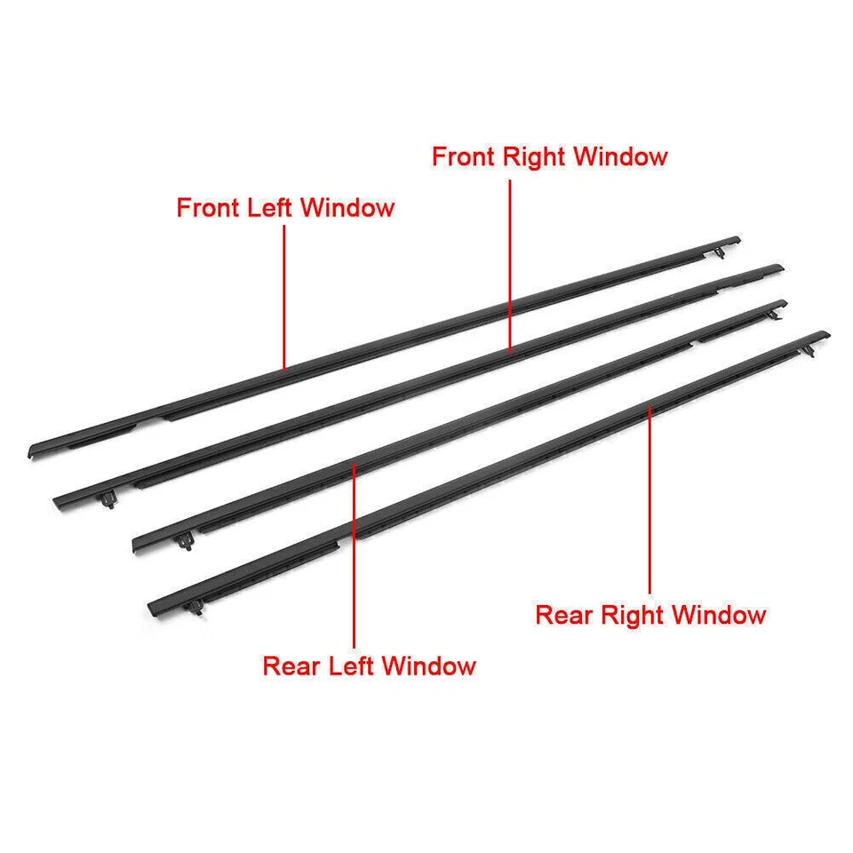 For Honda Civic 2006-2011 Seal Belt Outside Window Weatherstrip Moulding Trim Foto 4 de 4