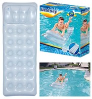 Bestway Luftmatratze Metal Tech - Lounge Wasserliege Pool Suntanner Mat - Silber