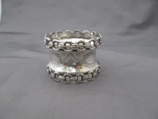 Fine Antique FRENCH 950 Silver LARGE NAPKIN RING-Pierced Link Edge-No Mono