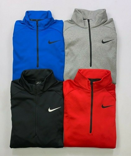 Men's Nike Therma Quarter-Zip Top, Size: Large, Grey (Charcoal)