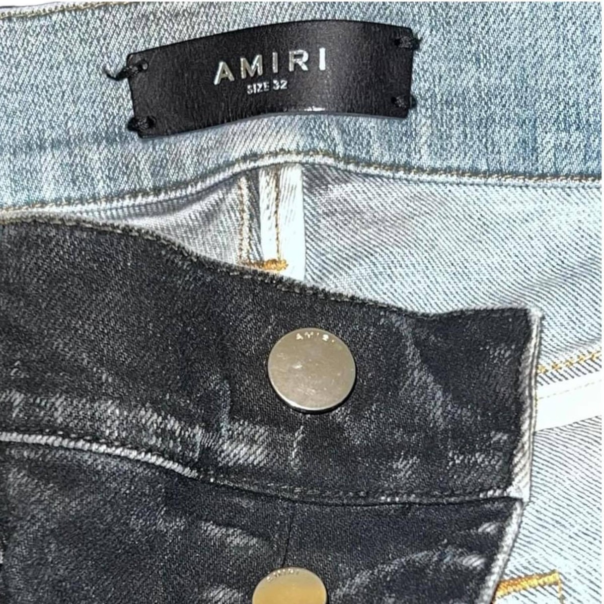 Amiri Black Shotgun Distressed Denim Jeans Light Fade Size Amiri Black Shotgun Distressed Denim Jeans Light Fade Size