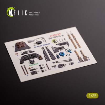 Kelik Bf-109 G-6 - interior 3D decals for Border Models kit (1/35)