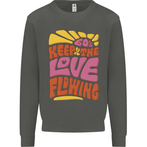60s Keep the Love Flowing Funny Hippy Peace Kids Sweatshirt Jumper - Picture 75 of 97