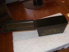 7.62 mm M13 M62 M80 Army Military Ammunition Steel Box vintage