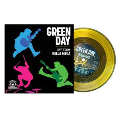 GREEN DAY NUMBERED #446/500 YELLOW VINYL LIVE FROM HELLA MEGA 7'' OAKLAND COFFEE