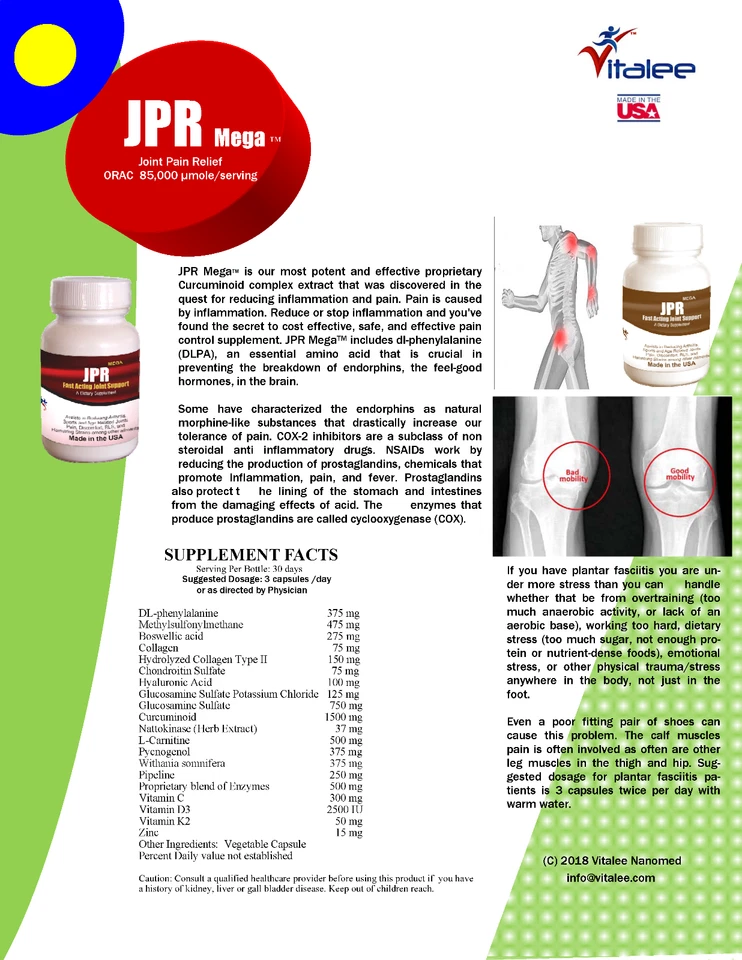 JPR Mega-Potente Cuerpo Articular Alivio del dolor y la inflamación. (Cápsula 60ct) Foto 2 de 3