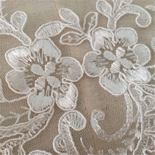 Large 3D Lace Floral Wedding Motif Embroidery Applique Sew Cute Dress Trim White - Picture 3 of 4