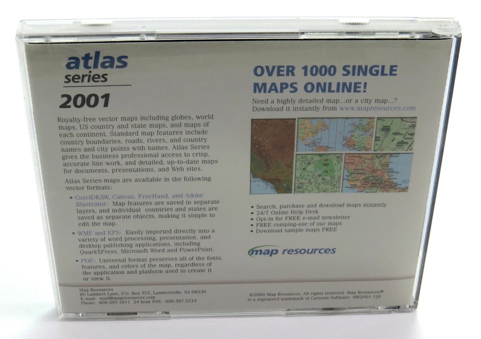 Map Resources Atlas Series 2001 Royalty Free Vector Maps, World, US, State, etc. - Image 3 of 4
