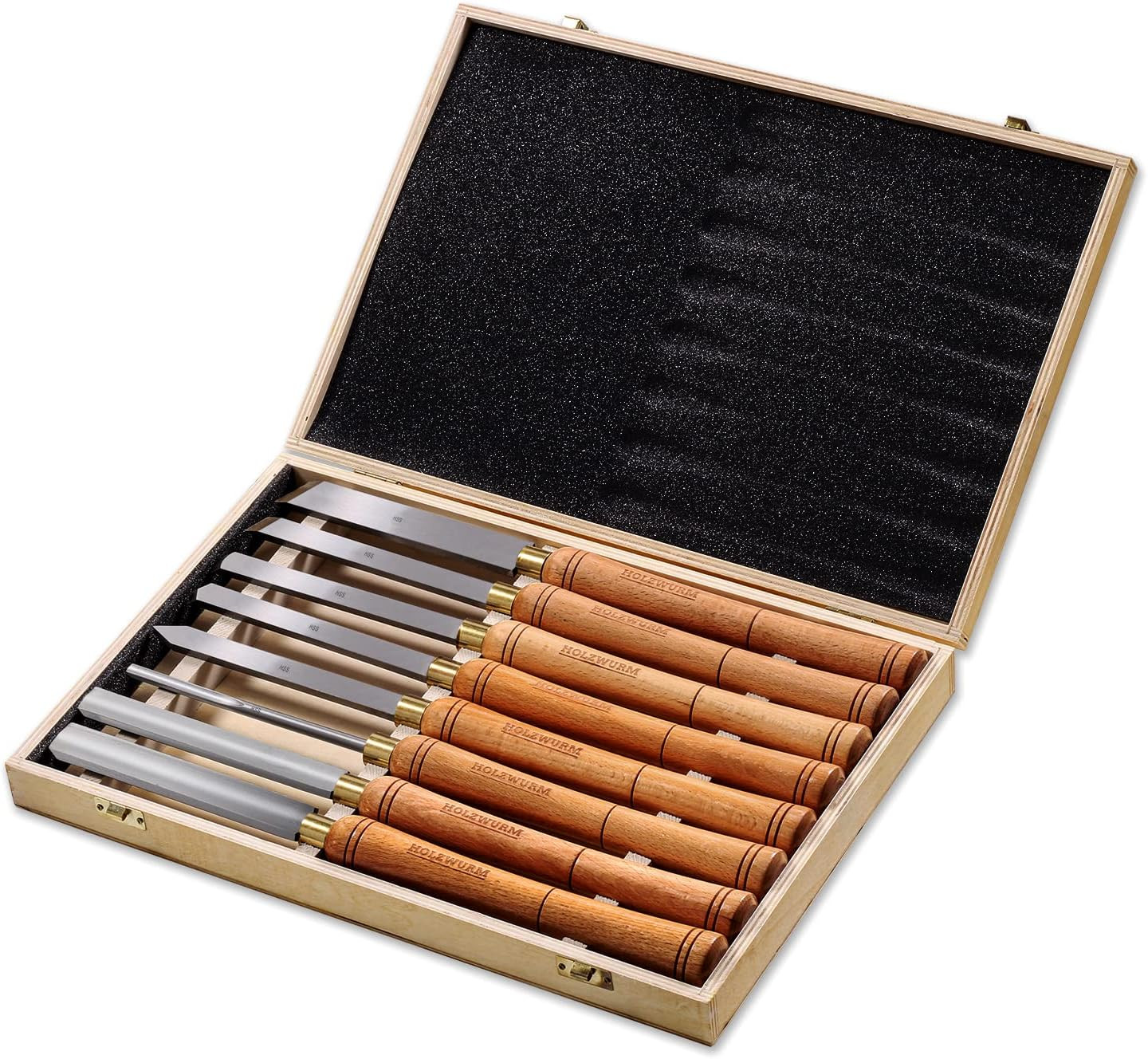Outils de tournage du bois en coffret de 8 ciseaux en acier HSS