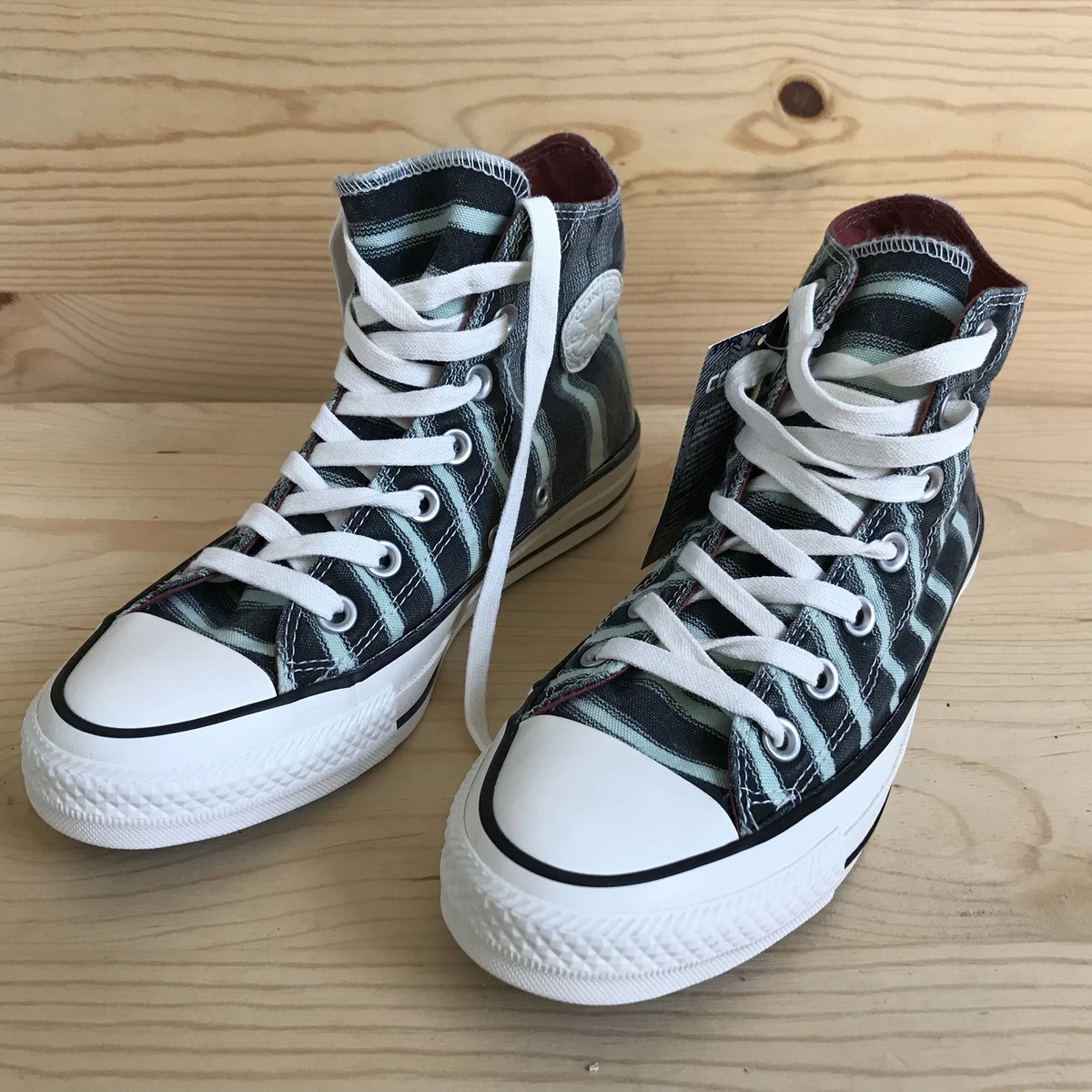 uanset Egnet At læse CONVERSE X MISSONI CHUCK TAYLOR HI SHOES WHITE GREEN MINT OFF CT SZ 6 | eBay