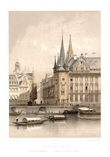 Frankfurt Fahrtor Original Farblithografie Stroobant 1860