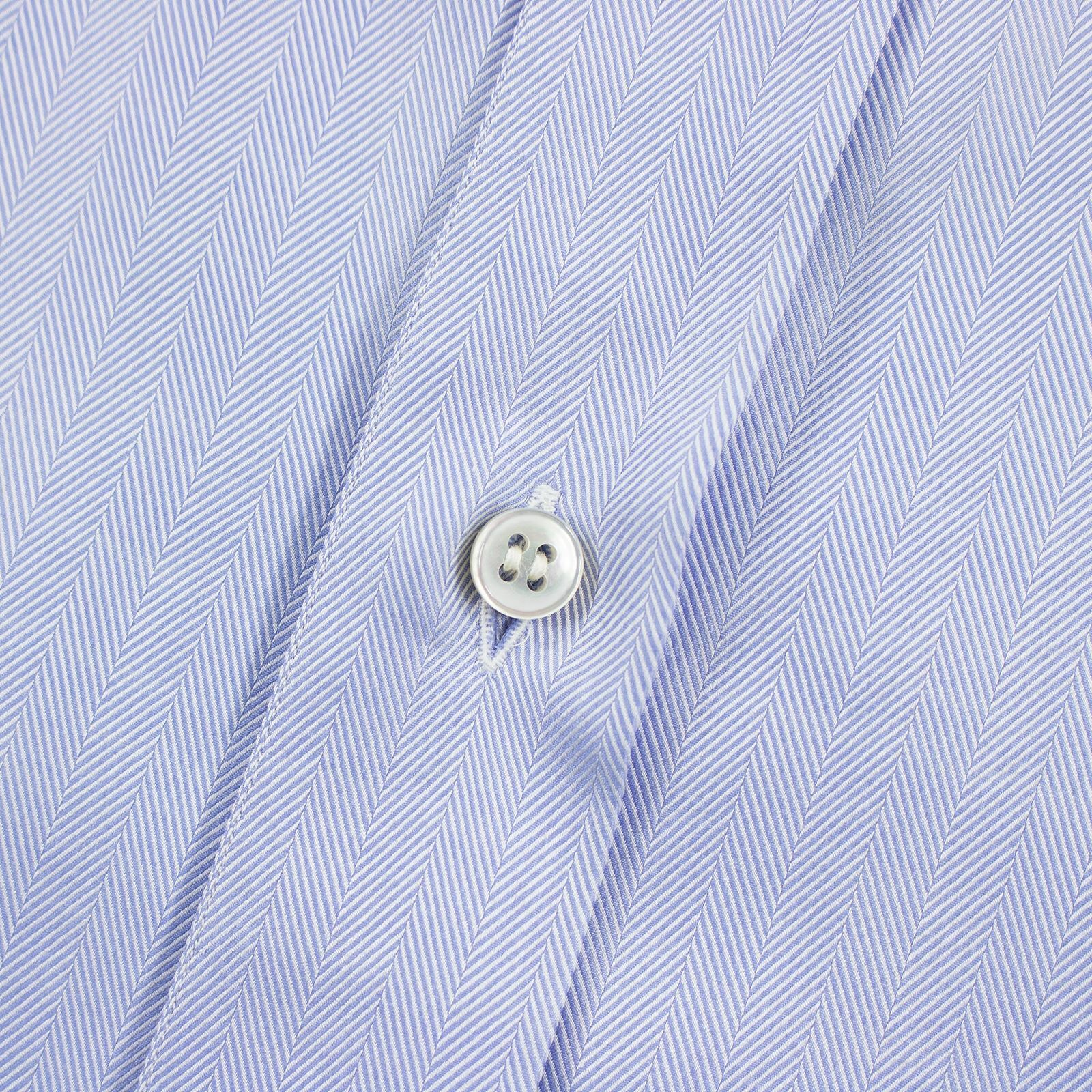 Ameri Blue Cotton Herringbone French Cuff Contras… - image 2