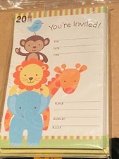 1 Pack of 20 American Greetings Baby Shower Invitations Jungle Animals NEW p1