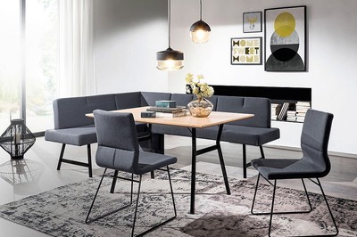 4 Pc Arizon Breakfast Nook Grey Dining Set Corner Bench Kitchen