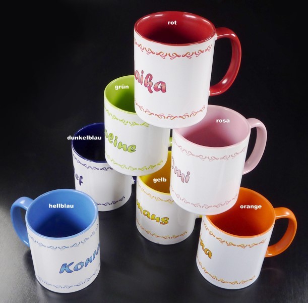 Printplanet Tasse 'Leg Dich Nicht Mit Kevin An' - 325 Ml, Rosa Henkel, Spülmaschinenfest