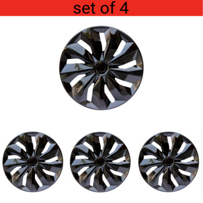 Universal Snap-On Hubcaps 15Inch   4-PC Set, Impact-Resistant & Easy Clean