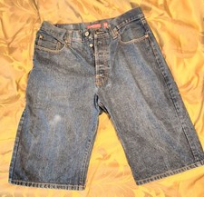 Vtg Ed Hardy by Christian Audigier Jean Shorts Mens 38 Blue Girl Bike Year 2008