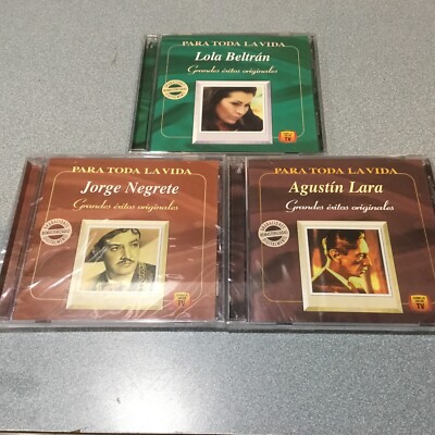 AGUSTIN LARA JORGE NEGRETE LOLA BELTRAN  3 NEW SEALED CD GRANDES EXITOS ORIGINAL