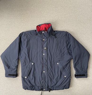 Helly Hansen Mens Medium Vintage Puffer Jacket Zip/Button Packable Hood