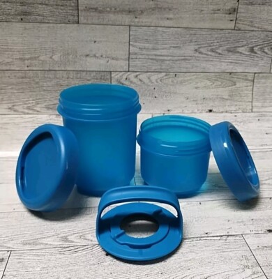 New Tupperware TWIST N STACK SET Snack Cup In Peacock 