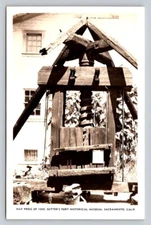 RPPC Hay Press Sutters Fort Sacramento Real Photo California P672