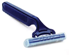 Dual Blade Disposable Razors Blue with Lube Strip - 200 Razors - Men & Women
