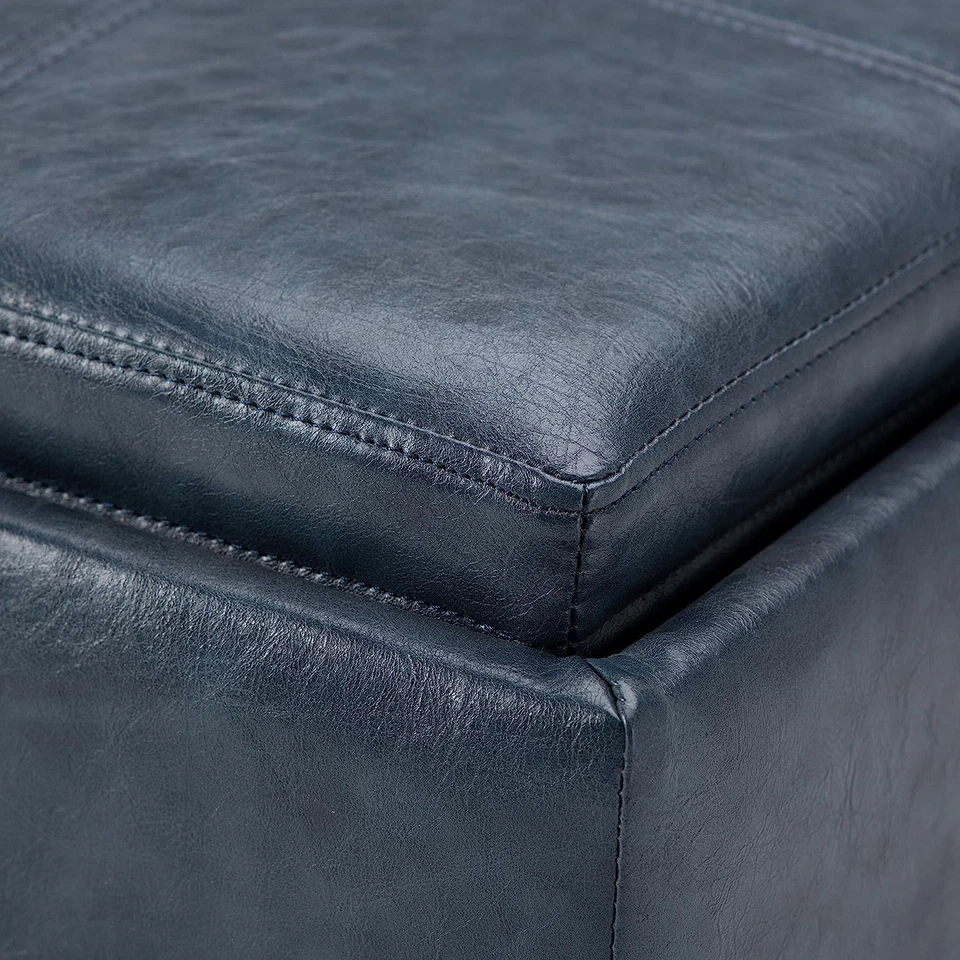 SIMPLIHOME Rockwood 17 inch Wide Square Cube Storage 17 inch, Denim Blue  - Image 4 of 4