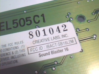 Creative Labs SoundBlaster 16 CT2230 PNP 16-bit ISA Sound Card