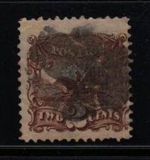 1869 Post Horse & Rider Sc 113 JUMBO used 2c brown single CV $80 (07