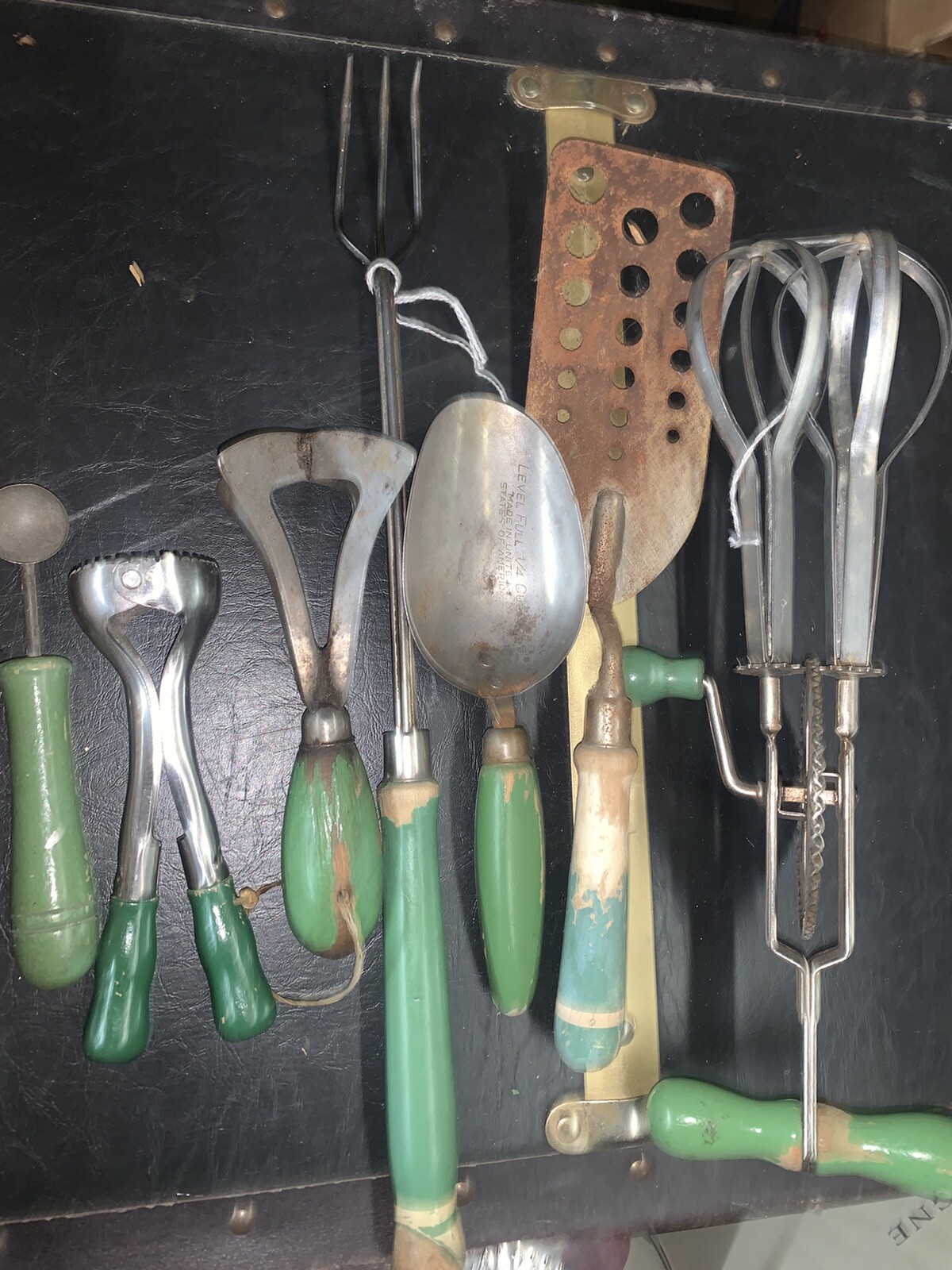 vintage lot of green handle kitchen utensils | eBay
