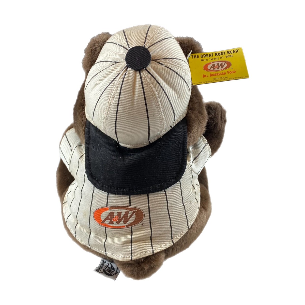 Vintage A&W Root Beer Great Root Bear Teddy Bear Mascot Plush Toy