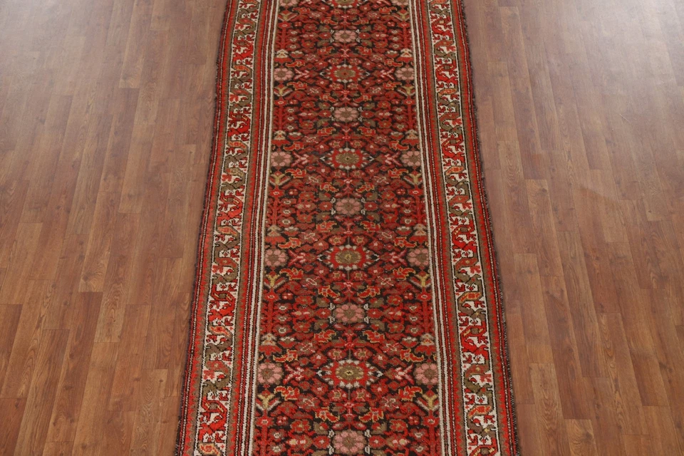 Старинный малайский традиционный ковер-дорожка ручной работы для прихожей 3 x 12 футов овощной краситель - Изображение 3 из 4