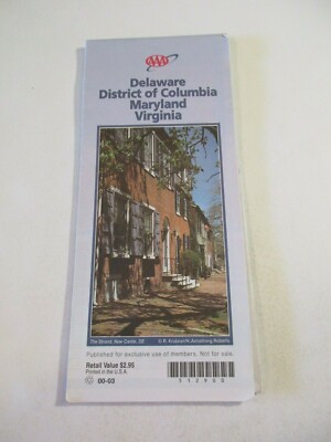 2000 AAA Delaware District of Columbia Maryland Virginia Travel Road Map-11