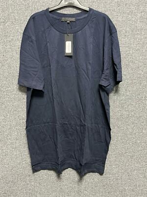 Mennace Regular Stufensaum Uni T-Shirt Navy Blau XL TD024 SS 11