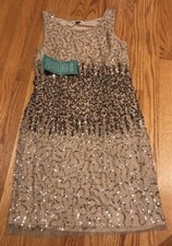 SIMPLY LILIANA Signature Gold Sequin Cocktail Evening Sexy Womens Dress Sz 10 #