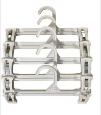 50 Clothes Hangers Skirts Pants 10 Inch Wide White Plastic Pinch Clip New