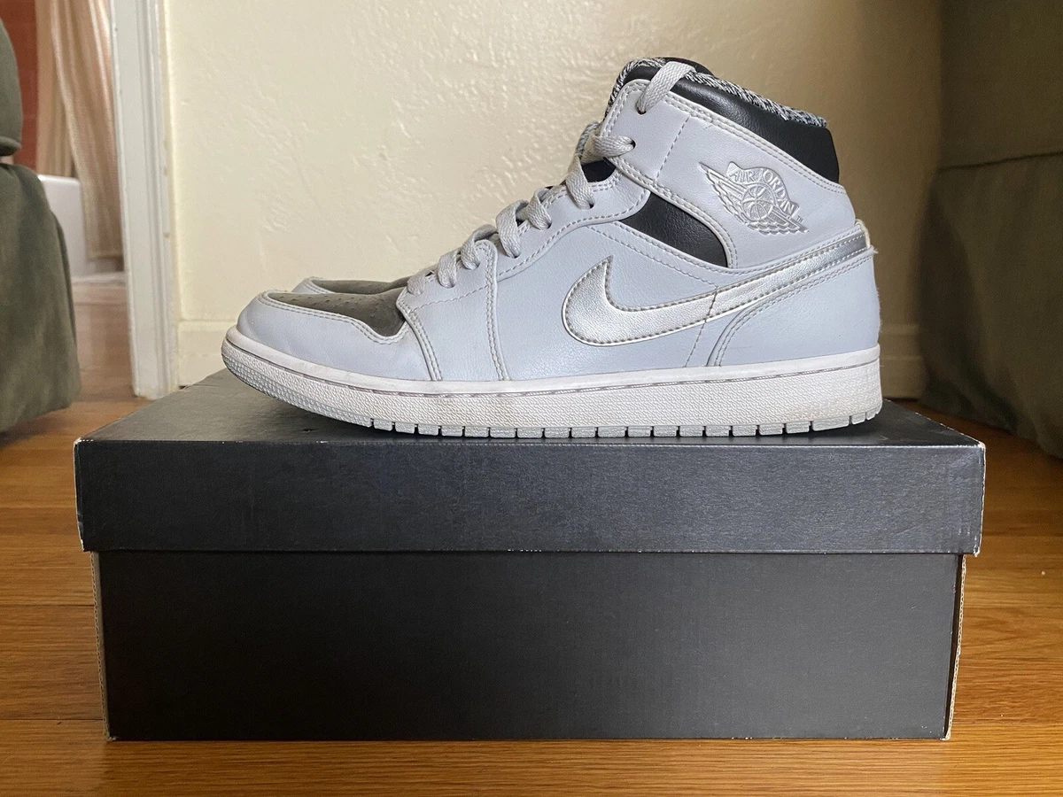 sufrir inquilino Analítico Jordan 1 Retro Mid Wolf Grey / Pure Platinum Metallic Silver M 9.5 | eBay